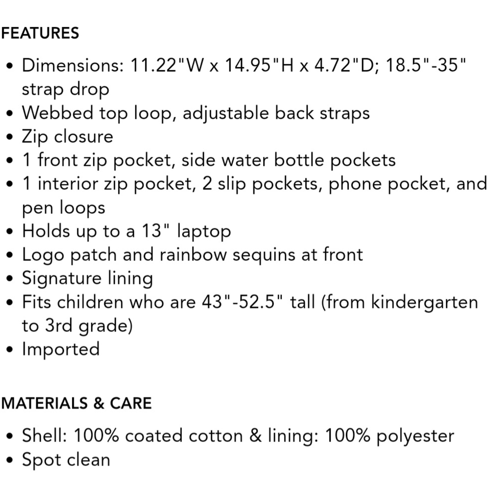 🌈 STATE Kane Kids Rainbow Sequin Confetti Backpack - Cream and Multicolor - Picture 13 of 14